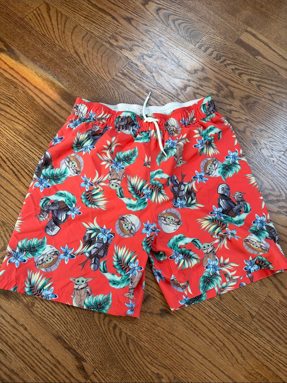 Abercrombie Kids Grogu Red Tropical Swim Trunks Size 17/18
